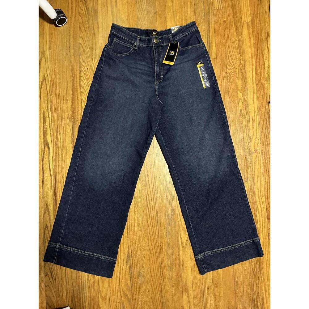 Lee Womens Sz 16 Legendary High Rise Trouser Denim Jeans 32x30 (Plus) Inner Blue